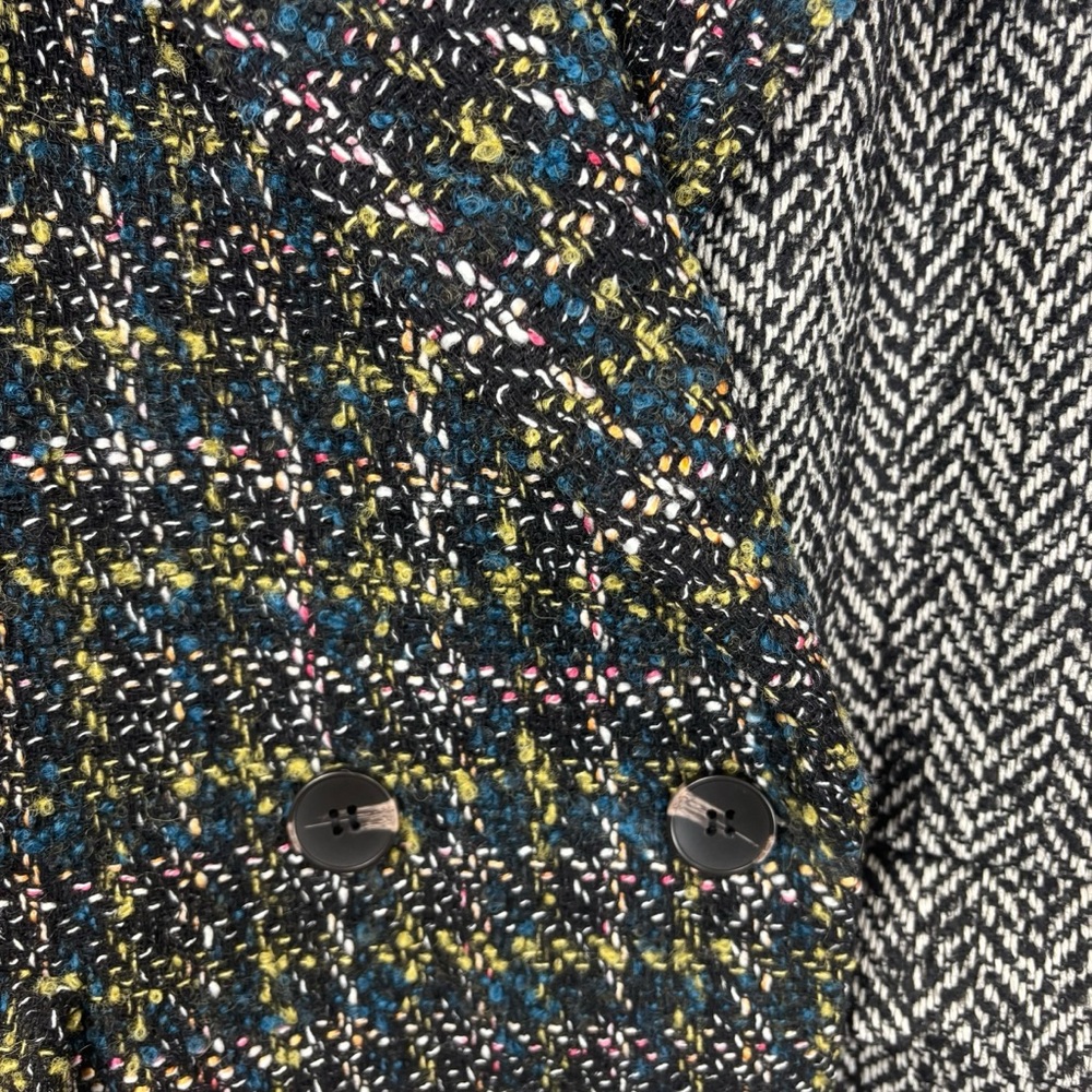 Driftwood Herringbone Tweed Wool Multi Mixed Print Double Blazer NEW Size XL - Picture 6 of 11